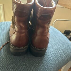 Timberland Brown Leather Boots with Orange Lining